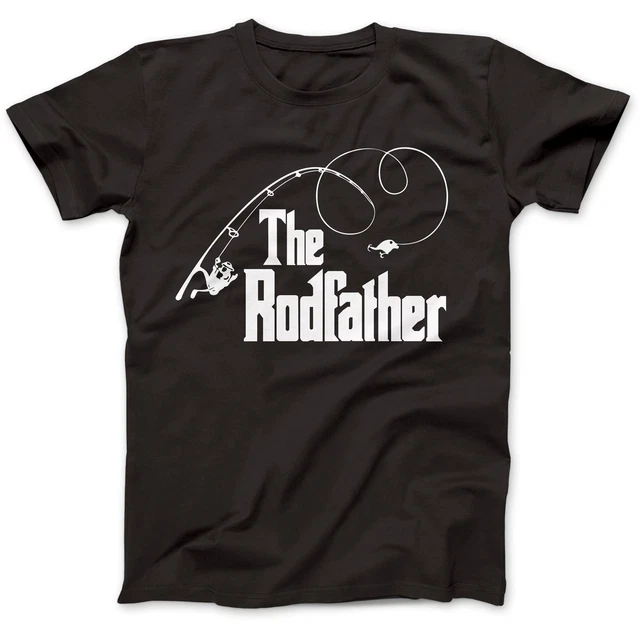 T-shirt divertente da pesca parodia regalo The Rodfather 100% cotone premium pescatore