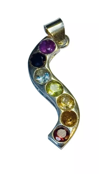 Argent Chakra Serpent Vrai Améthyste Multicolore Lolith Pendentif Bijoux