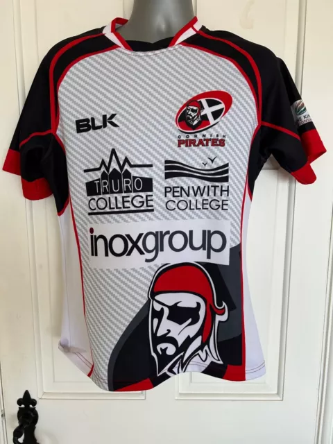 BLK Cornish Pirates 2014/15 Rugby Shirt/ Jersey-Small -Mint
