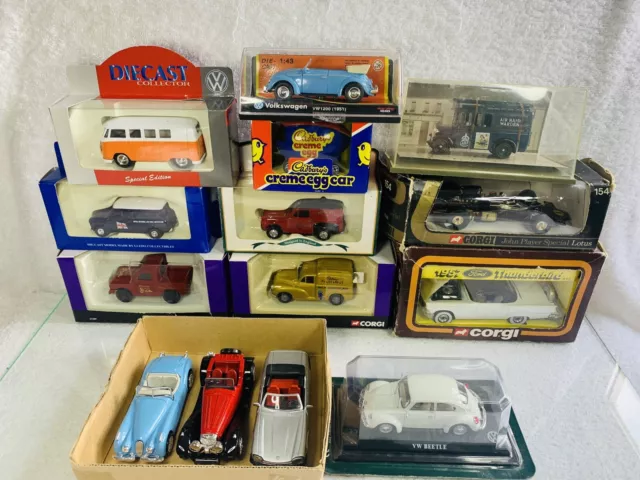 Job Lot 14 Various 1:43 Die-Cast Vehicles Boxed Inc Corgi Etc