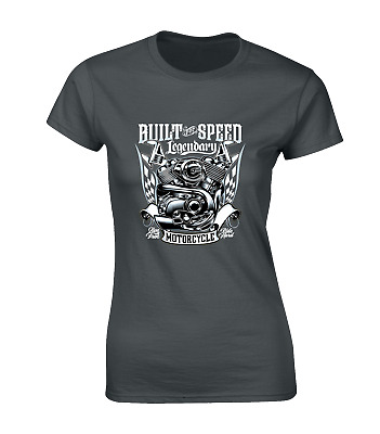 Built For Speed Motorcycle Ladies T Shirt Motorbike Biker Design Gift For Dad