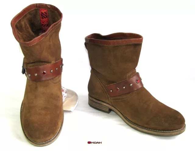 Koah - Bottines Boots Tout Cuir Daim Marron 37 - Tres Bon Etat
