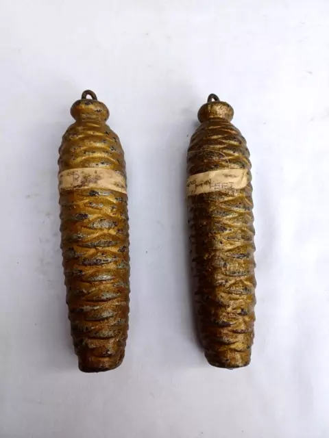 Vintage Cuckoo Clock Pine Cone Weights 7" Set of 2