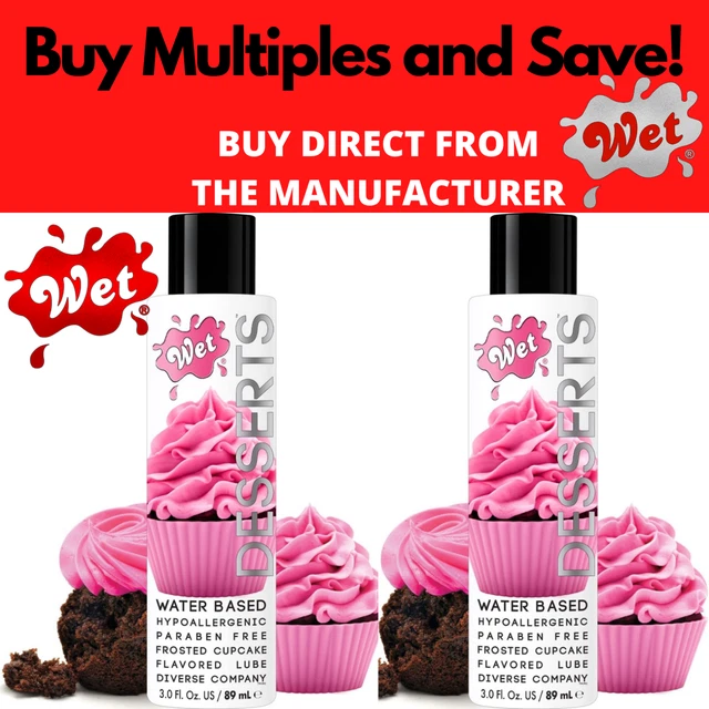 WET DESSERTS FROSTED Cupcake 3 Ounce Flavored Edible Lube Personal