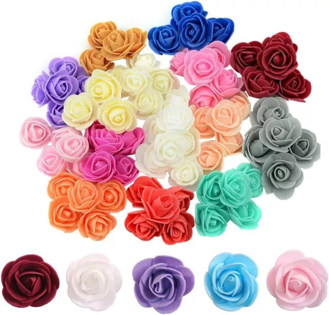 50PC/Set Fake Flower Heads For Crafts Foam Roses Flower Artificial Foam Flower