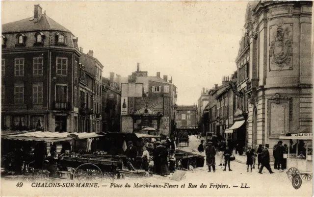 CPA CHALONS-sur-MARNE - Place du Marche-aux-Fleurs and Rue Fripiers (742869)