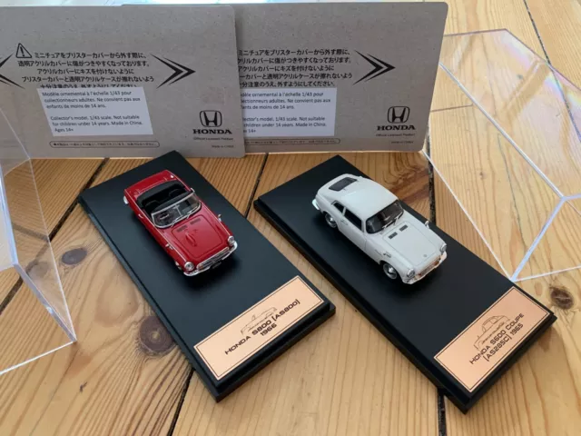 2x Hachette Japan 1966 Honda S600 Coupe + 1965 S800 Cabrio No Ebbro Norev Kyosho