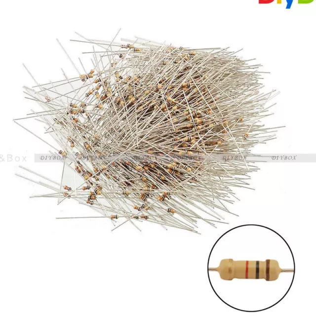 100PCS 10K Ohms Film Resistors Resistance OHM 1/4W 5% Carbon Film Assortment