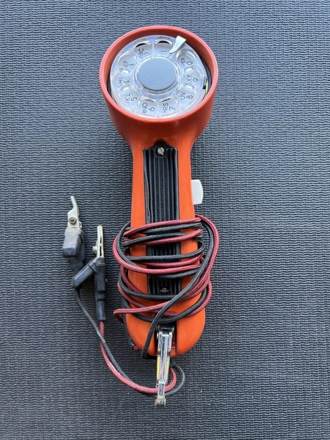 Vintage Orange Bell System Western Electric Lineman's Test Butt Set Rotary Dial