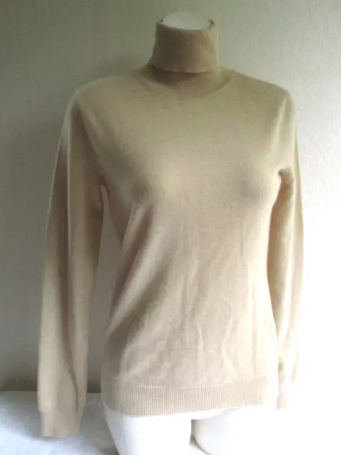 Ralph Lauren Black Label Sweater Cashmere Turtleneck Beige Size Small Medium