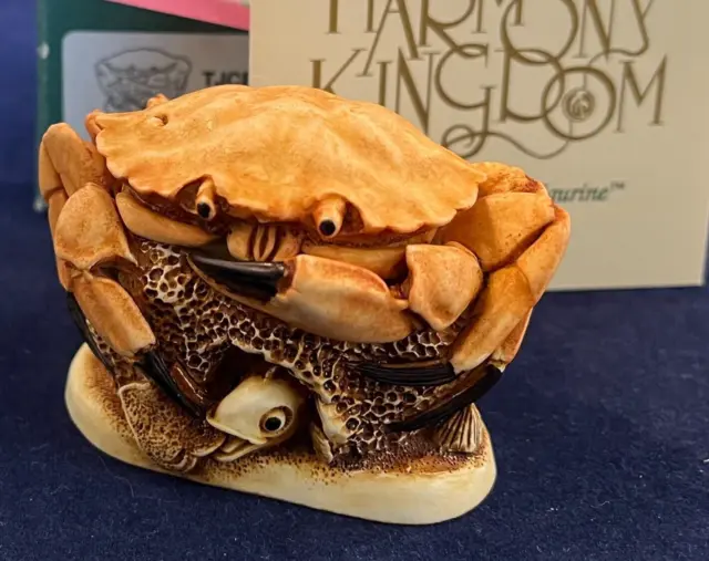 Harmony Kingdom ~ Brean Sands ~ Crab ~ UK Made ~ Marble Resin Box Figurine