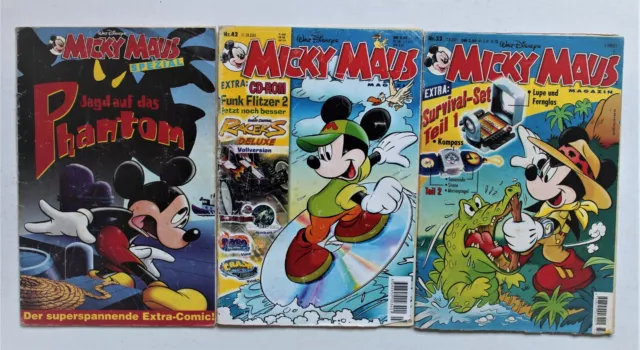 German Comics Micky Maus Magazine Lot 3 Special Issue 32/42 Walt Disney 2001