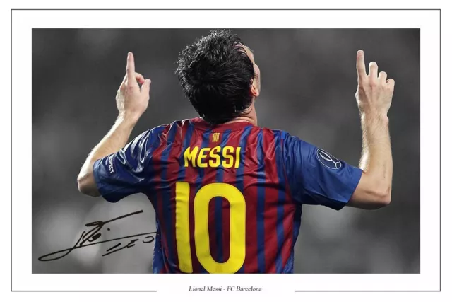 Lionel Messi Barcelona Signed Photo Print Autograph Soccer