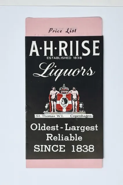 A.H. Riise Liquors Price List St. Thomas WI Copenhagen