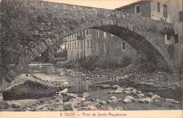 Cpa Espagne Olot Pont De Santa Magdalena