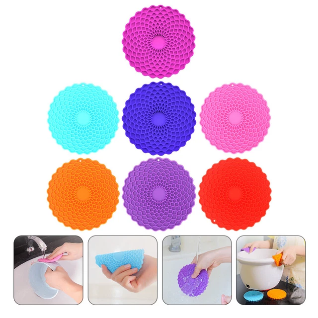 7 pz tovaglioli in silicone casa isolamento termico tovagliolo tavolo da pranzo tovaglie anti-sci