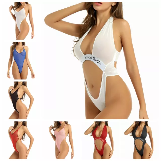 Womens Backless Strappy One Piece Swimsuit Swimwear Bathing Monokini Bikini Suit