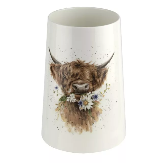 Wrendale Flowers Vase Daisy Coo Cow Porcelain from Royal Worcester Height 20cm 2