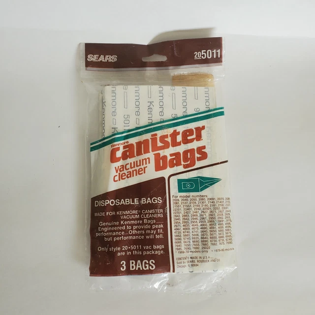 NEW OLD STOCK Sears Kenmore Canister Vacuum Cleaner Bags 3 Pack Style