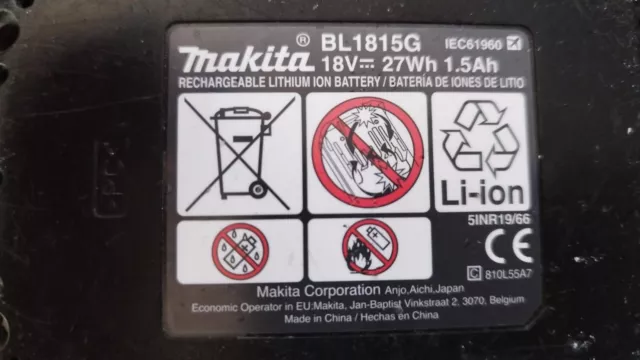 Batería original Makita BL1815G 18V.1.5 Ah.Li-Ion SOLO para batería de repuesto 3