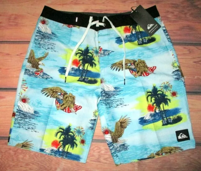 Mens Quiksilver Everyday 4Th Eagle Swim Board Shorts Size 34