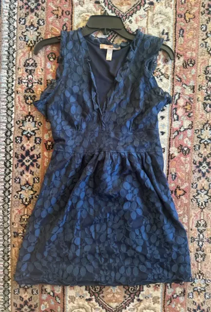 American Rag Cie Womens Navy Blue Lace Sleeveless Fit & Flare Dress Size Medium