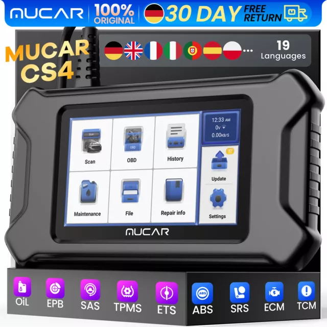 Dispositivo diagnostico professionale per auto MUCAR CS4 OBD2 scanner AutoVIN ABS SRS ECM TCM strumento DE