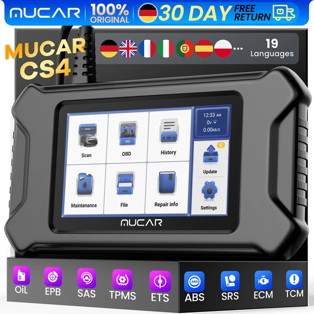 MUCAR CS4 dispositivo diagnostico professionale per auto OBD2 scanner AutoVIN ABS SRS ECM TCM DE TOOL