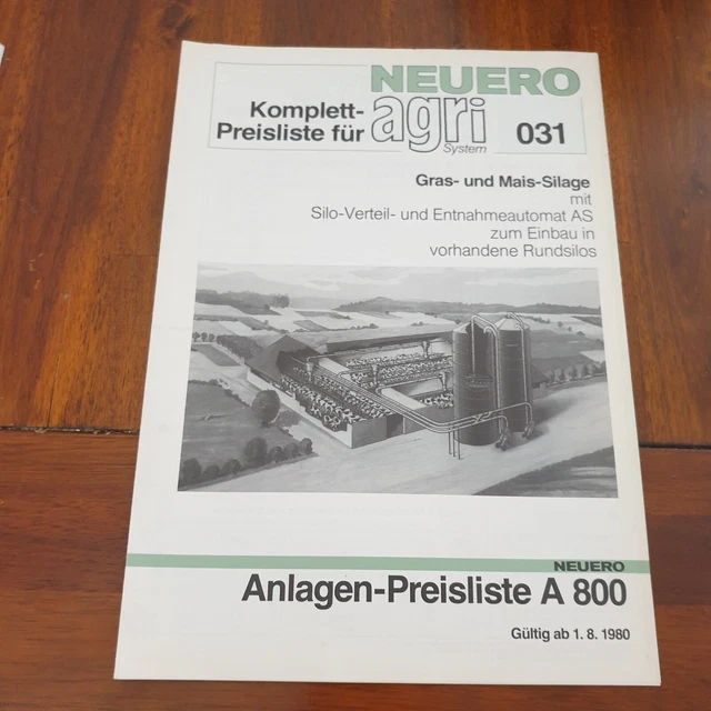 NEUERO AGRI Preisliste 31 Mais Silage Schlepper Traktor Prospekt Programm