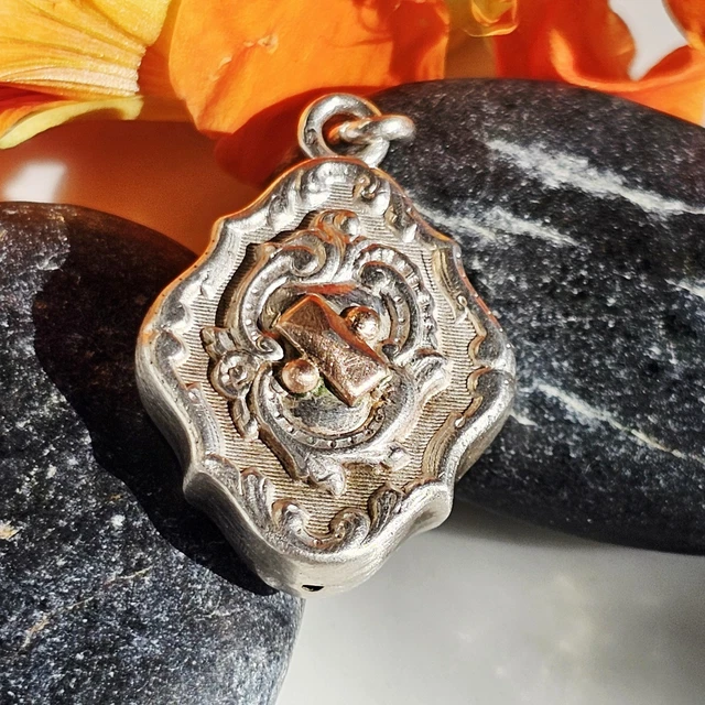 Breloque Argent 925 (Vermeil) XIXe Siècle - Pour Gourmette, Chatelaine Ou Pendentif - Occasion Avec Poinçon