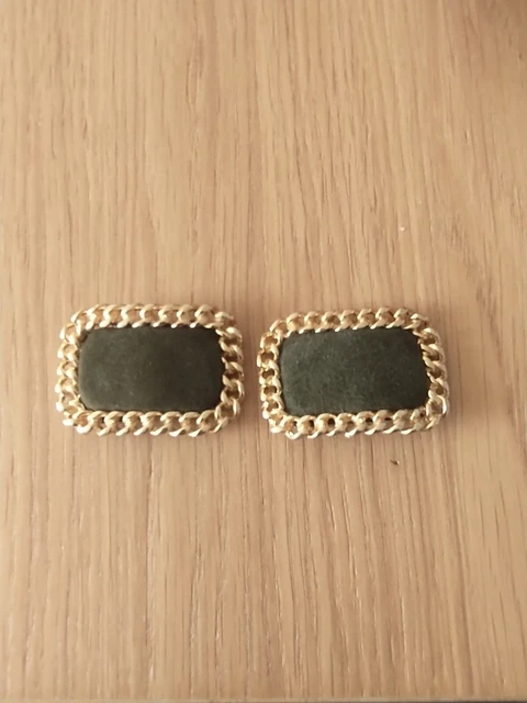 Clip per scarpe vintage beige pelle scamosciata
