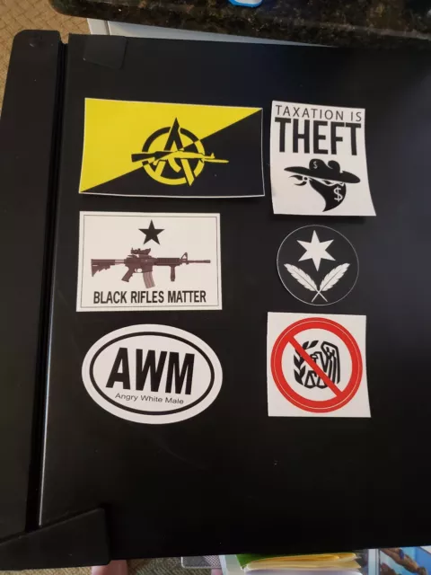 Sovereign citizen Big Brother tyranny pro liberty sticker lot of 6 Anarco Capita