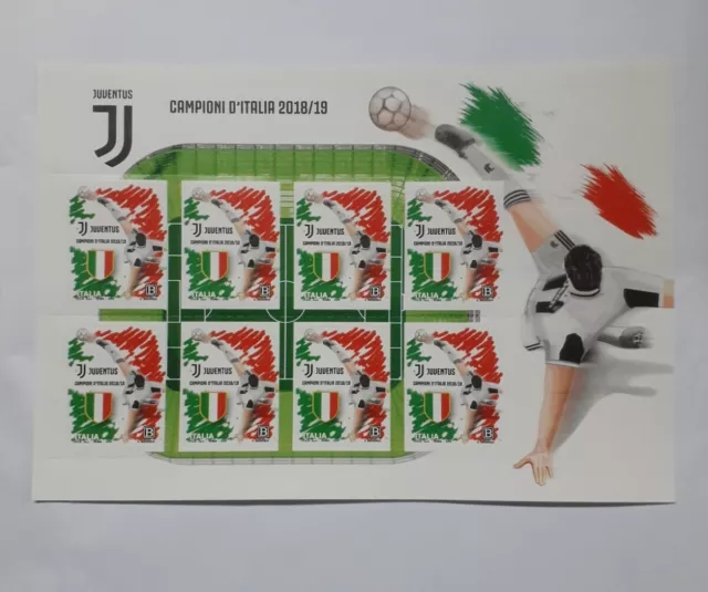 2019 Juventus Campione D'italia Francobolli Foglietto Nuovo Perfetto