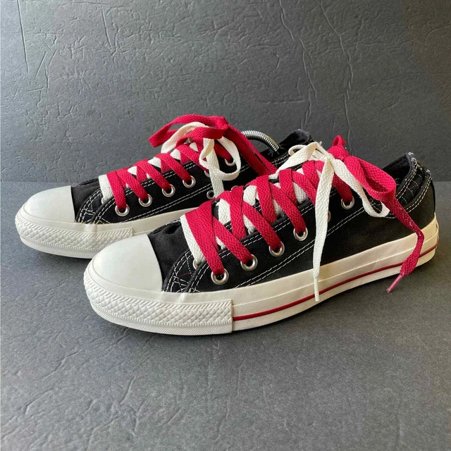Converse Double Tongue Double Lace Black Red White 9