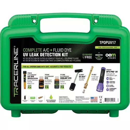 Tracerline Spectronics TPOPUV17 Complete A/C and Fluid Dye UV Leak Detection Kit