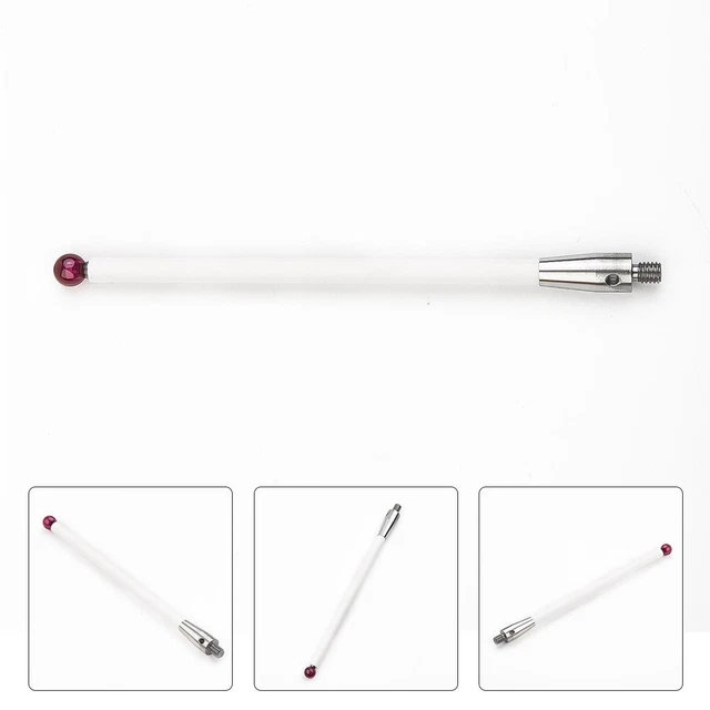 CMM Touch Probe Stylus 6mm Rubine Ball CNC Tip Ceramic-Shaft M4 A-5000-3712