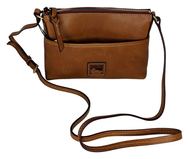 Dooney & Bourke Sz Small Florentine Ginger Crossbody &d Key Fob Brown Handbag