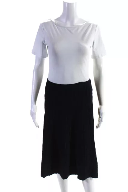 Calvin Klein Womens Navy Textured Stretch Pull On A-Line Skirt Size S