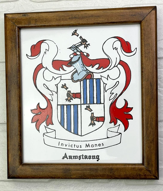 Armstrong Coat of Arms CERAMIC TILE Wall Plaque 6” x 6” Family Name 2
