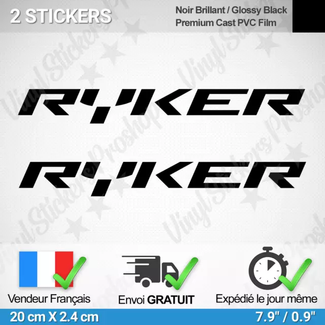 Lot 2 stickers pour RYKER CAN-AM Noir BRP tuning autocollant logo 900 quad 600