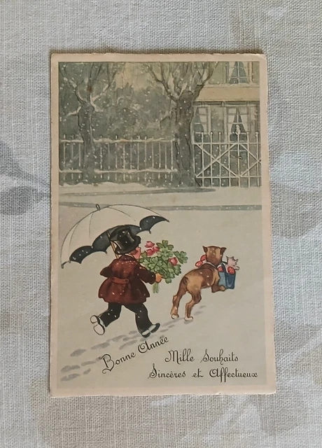 Lot De 7 Cartes Anciennes Victoriennes - Filles Et Garçons, Fleurs, Reproduction 1986