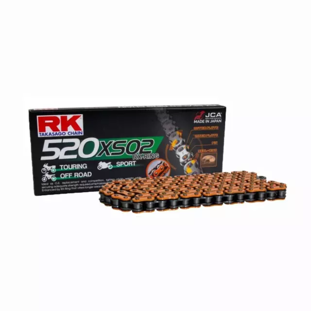 RK XSO2 Racing X-Ringkette verstärkt orange 520 Teilung 118 Glieder +Nietschloss