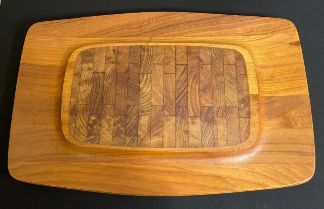 Vintage Mid Century Modern Dansk Designs Of Denmark Teak Wood Cheeseboard Tray