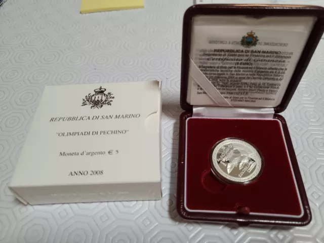 Olimpiadi Di Pechino MONETA D'ARGENTO 5 EURO ANNO 2008