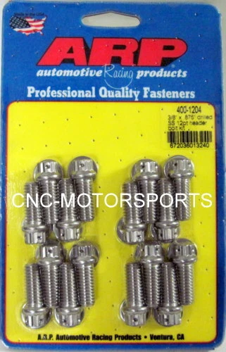 Arp Header Bolt Kit 400-1204 Bb Chevy 3/8 Diameter Bolt 3/8 Wrench Qty 16