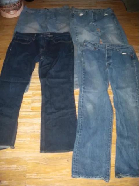 Men's Lot Of 4  Pairs Sz 38 Jeans Various Brands Levis Old Navy , Nostic