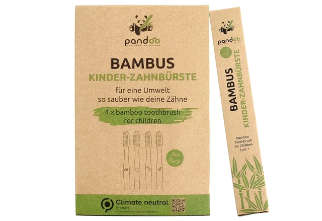 pandoo Kinder-Zahnbürsten 4er Pack