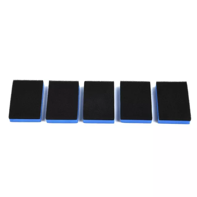 Rectangle Car Coated Sponges Blue + Black Kit 5Pcs Polishing Useful