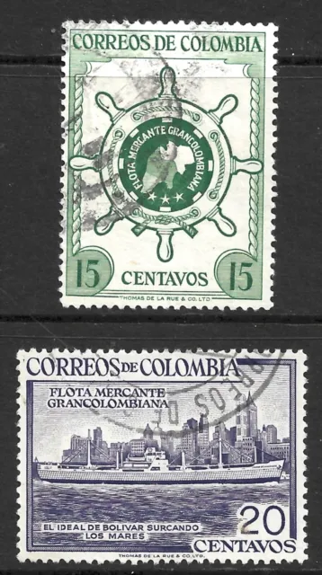 Colombia Scott #636-37 F/VF Used Issued 1955