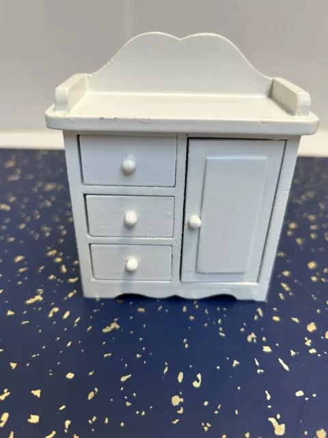 White Dolls House Nursery Changing Cabinet 1:12